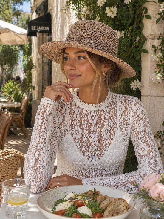 Helen Kaminski 100% Raffia Woven Handmade Hat Size Small Made in Madagascar main image 7
